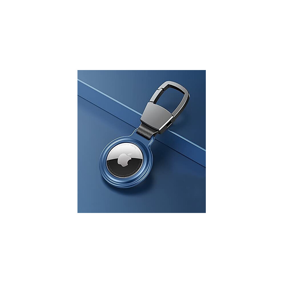 Case For Airtag With Antifall Protection, Glossy Finish And Easy Keychain Attachment Blue 9073542139522