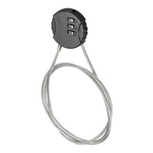Small Waterproof Combination Lock with Flexible Steel Cable, 3Digit Code Security for Travel, Gym, Bicycle – Black