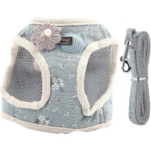 (XL) Escape Proof Cat Harness and Leash Set - Breathable Cotton Pet Vest for Cats & Small Dogs