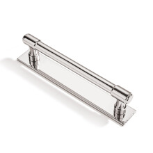 5 Pack Polished Nickel Cabinet Pulls with Backplate, 5 Inch Drawer Handles for Modern Kitchen Cabinets
