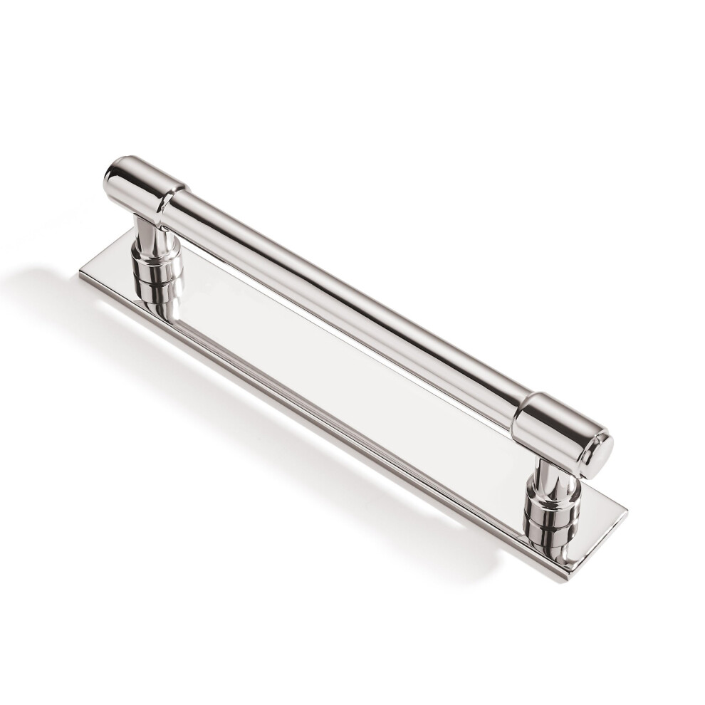 5 Pack Polished Nickel Cabinet Pulls With Backplate, 5 Inch Drawer Handles For Modern Kitchen Cabinets 9351714616829