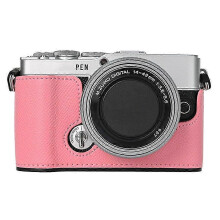 (Style E, Multicolor) Leather Case for Olympus PEN E-P7 Camera with Easy Battery Access & Type C Port