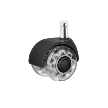 5 Pack 2 Inch Office Chair Casters Replacement Chair Wheels Transparent PU for Hardwood Floors 10x22mm