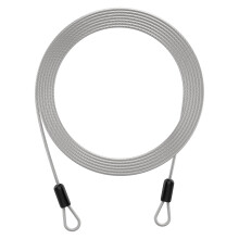 9.84FT 3mm Stainless Steel Security Cable with Double Loops, Cut‑Resistant Wire Rope for Outdoor Travel