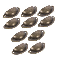 10pcs Vintage Drawer Pull Handles Iron Cabinet Knobs Semicircle Design Durable Metal Furniture Upgrade
