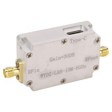Wideband RF Amplifier 10MHz6GHz 30dB Gain Low Noise DC 5V SMA Connector Aluminum Module