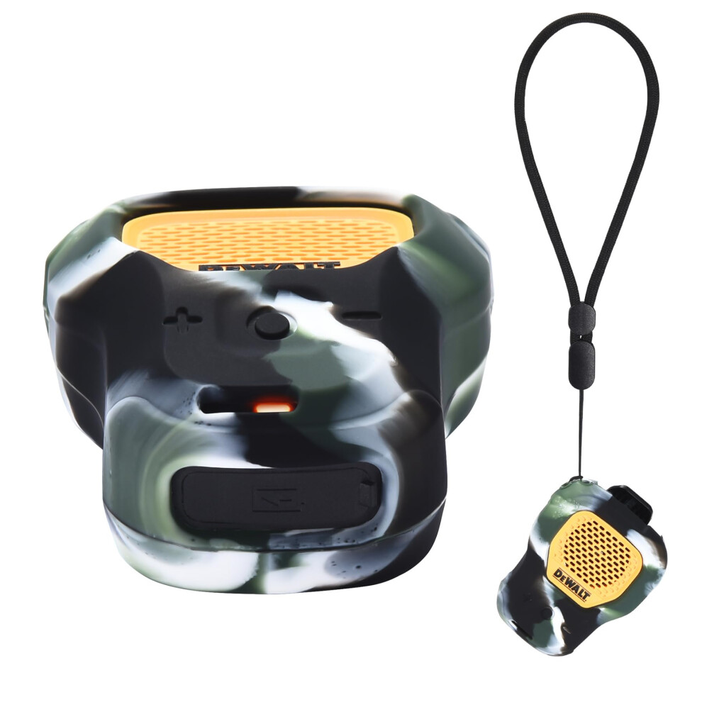Shockproof Silicone Protective Cover For Dewalt Wearable Bluetooth Speaker With NonâSlip Grip And Travel Carrying Case 9073542139874
