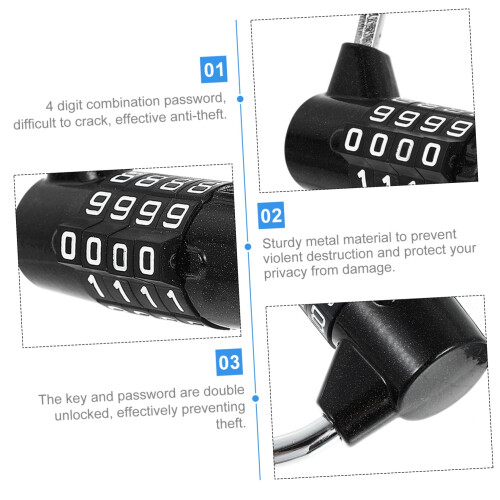 4 Digit Combination Padlock,  Security Resettable Lock for Gym, School and Home Lockers 2