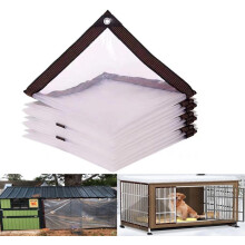 14x16 FT Clear PVC Tarp Waterproof Heavy Duty Transparent Plastic Tarpaulin with Grommets for Outdoor Garden Patio