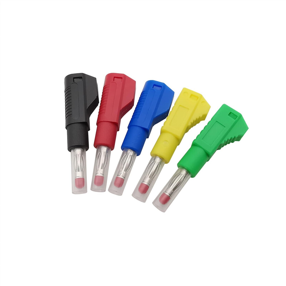 5Pcs 4Mm Banana Plug Connectors Nickelplated Stackable Speaker Wire Terminals Blue Secure Audio Connection 9351714617420
