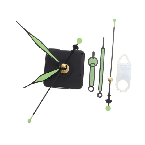 Silent Quartz Clock Movement Kit with Luminous Hands, Battery Powered DIY Replacement for Wall Clock