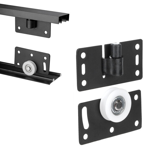 Sliding Door Roller Wheels Set Cold Rolled Steel Rust Resistant Smooth Silent Rolling for Wardrobe Closet 1