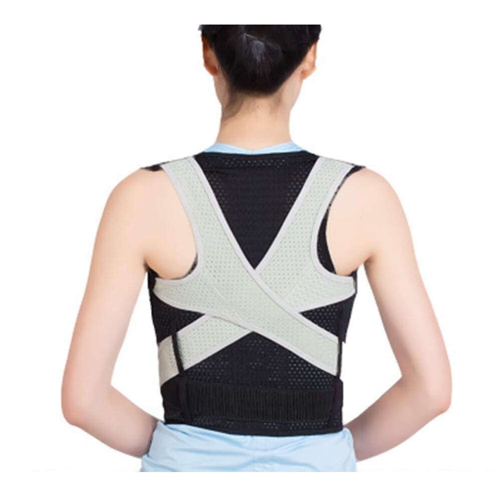 Posture Corrector and Back Support Belt with Adjustable Lumbar Support, Four Steel Plates, Breathable XXL Design