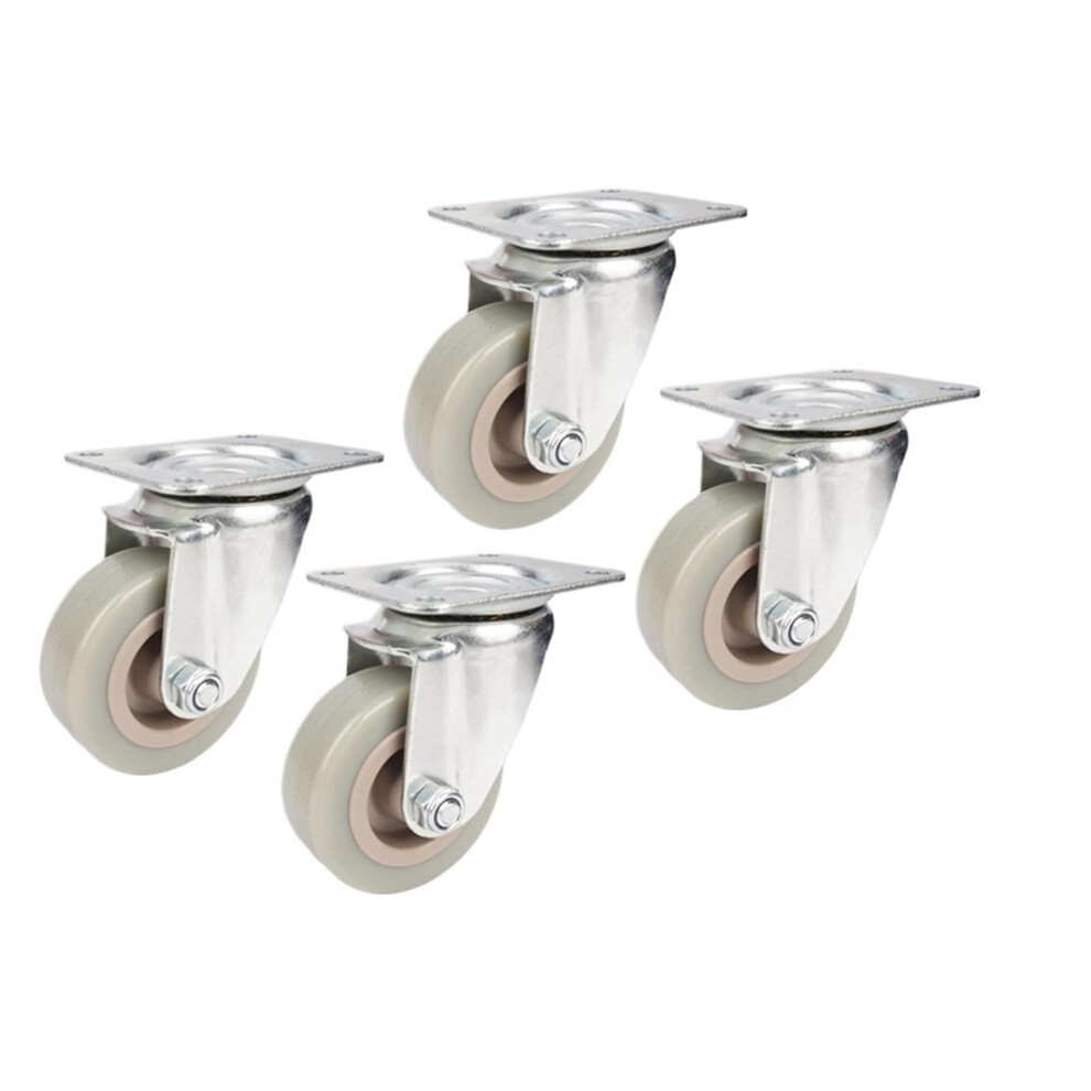 4Pcs 2 Inch Flat Bottom Swivel Casters Gray Pvc Silent Cart Wheels With 360 Rotation And Easy Installation 9073542140610