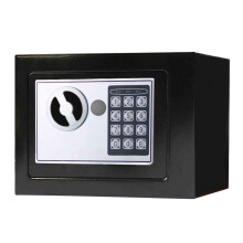 Digital Safe Box with Dual Unlock System, Solid Steel Body Home Security Safe for Money and Documents, Black 23x17x17 cm