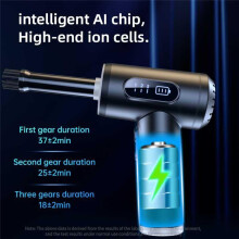 Compressed Air Duster, 3-Gear to 100000RPM Electric Air Duster Portable Cordless Air Blower, for Cleaning Keyboard & PC