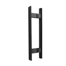 Black Aluminum Barn Door Handle Set, Modern Double Sided Sliding Door Pull for Wood and Glass Doors, 40cm