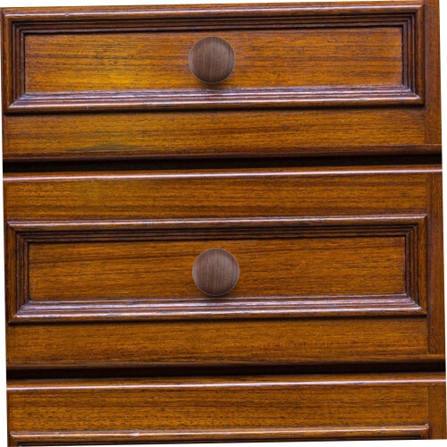 Solid Wood Cabinet Door Knobs Dark Brown Finish, Smooth Ergonomic Grip, Minimalist Chic Design Duo Pack 1