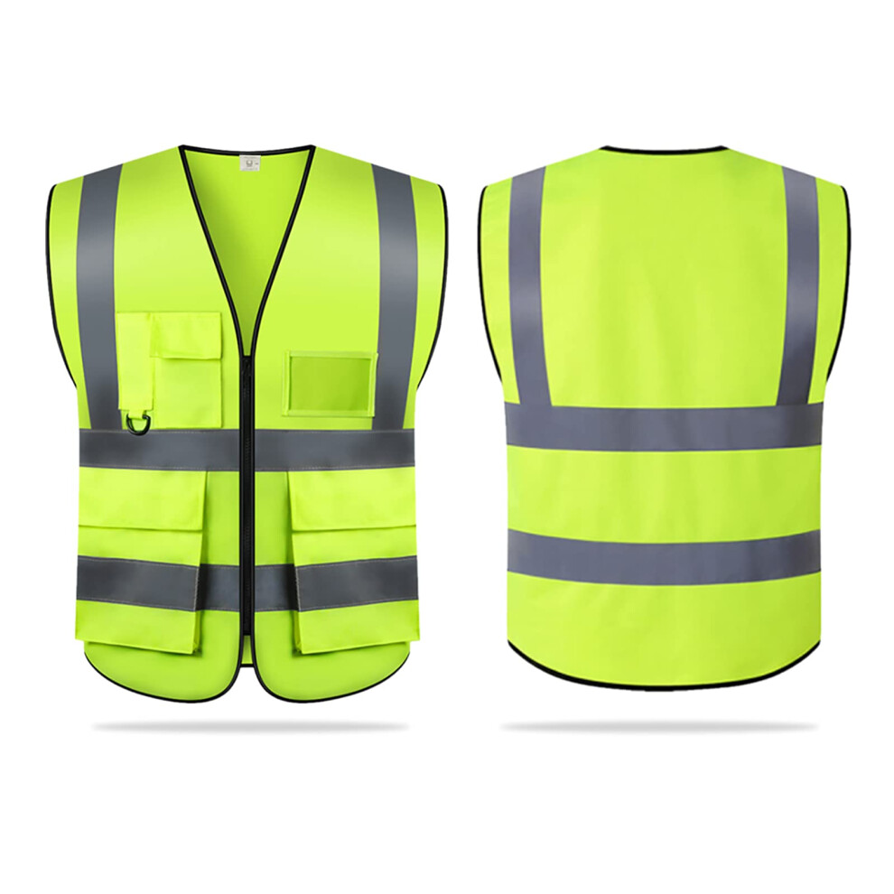 Visibility Safety Vest Reflective Work Vest With Pockets Breathable Mesh Zipper For Construction 3XL 9330225680215