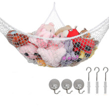 (WHITE) Toy Storage Hammock Stuffed Animals Teddies, Large Toys Holder, Pink