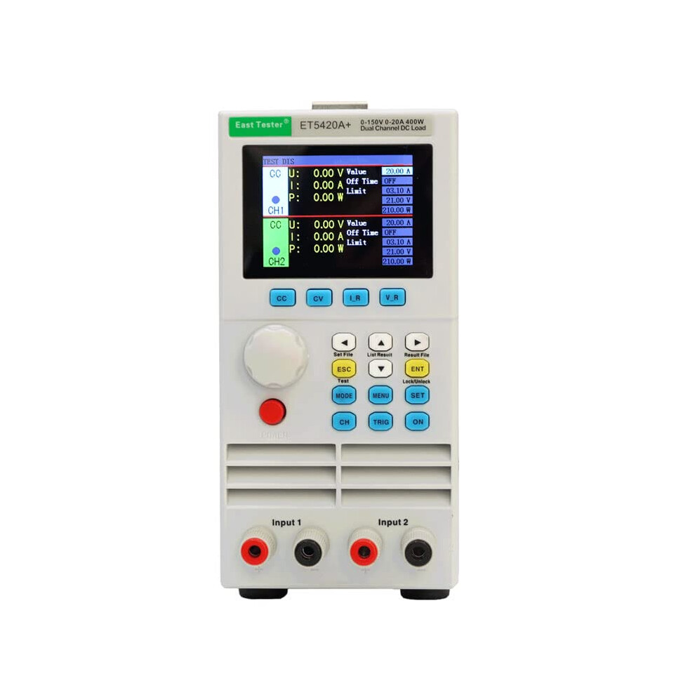 Et5420a+ Dual Channel Dc Electronic Load 200W Programmable Battery Load Tester 150V 40A With 2.8Inch Tft Display 9771547990932