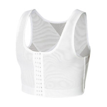 (38, White) Men's Plastic Chest Vest Corset Chest Flat Chest Bandage Tight Body Shaper Underwear-L