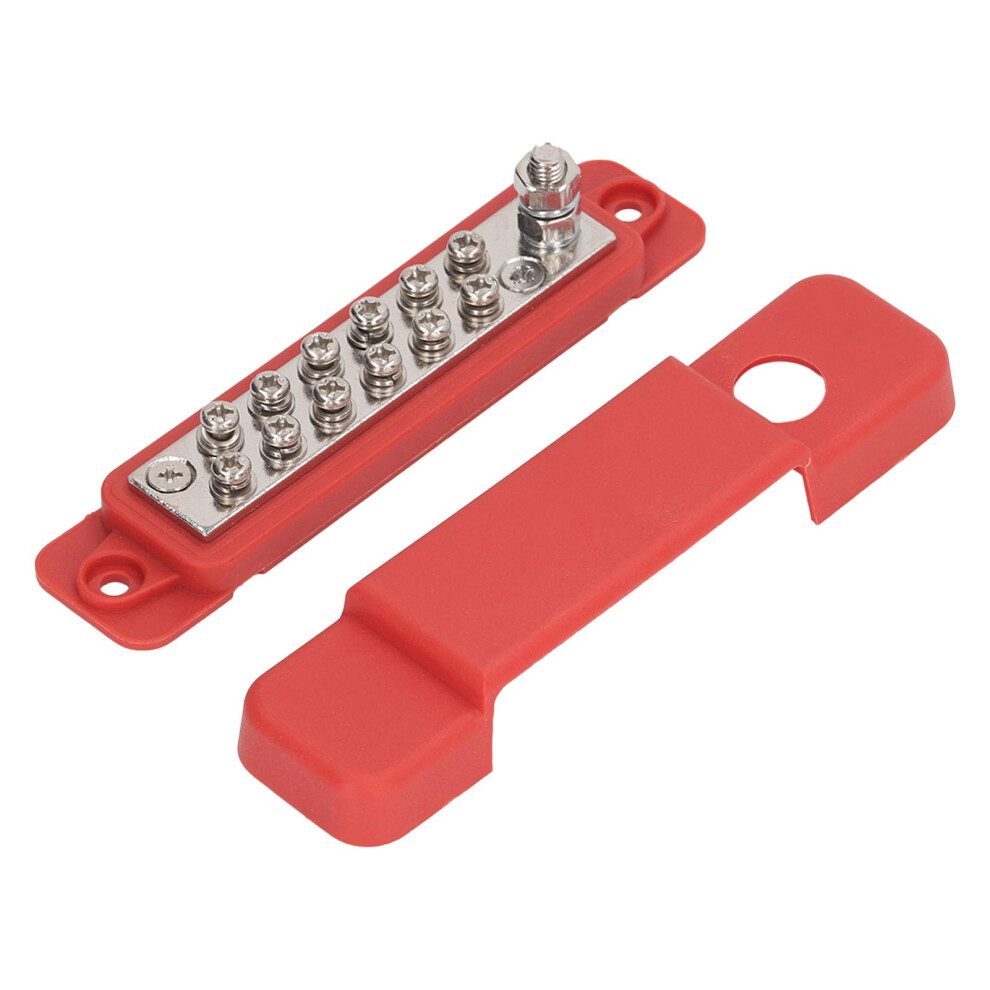 12 Position 150A Power Distribution Block With Protective Cover, Brass Ground Terminal For Boat And Automotive 9351714618342