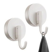 2 Pack Suction Cup Hooks Waterproof Reusable Wall Towel Hangers for Bathroom Shower and Glass