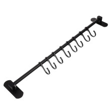 Black Aluminum Wall Mount Coat Hook Rack No Drill Space Saving Heavy Duty Hook for Coats Hats Towels