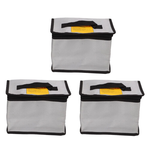 Fireproof Lithium Battery Storage Bag with Secure Zip Closure and Durable PVC Fiber