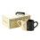 Pack of 2 Ergonomic Handle Ceramic Mugs with-black and white 1