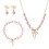 Adorable ensemble de bijoux avec nœud papillon en-Rose 1