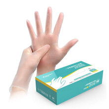 Disposable Vinyl Gloves Medium, Latex Powder Clear Gloves for Food Service Cleaning Work 100pcs
