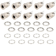 10PCS 5.5 x 2.1mm Waterproof DC Power Jack 12V 10A Metal Threaded Female Socket Connector