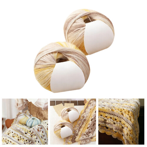 2Pcs Gradient Dyed Soft Cotton Knitting Yarn for Handmade-YT01 1