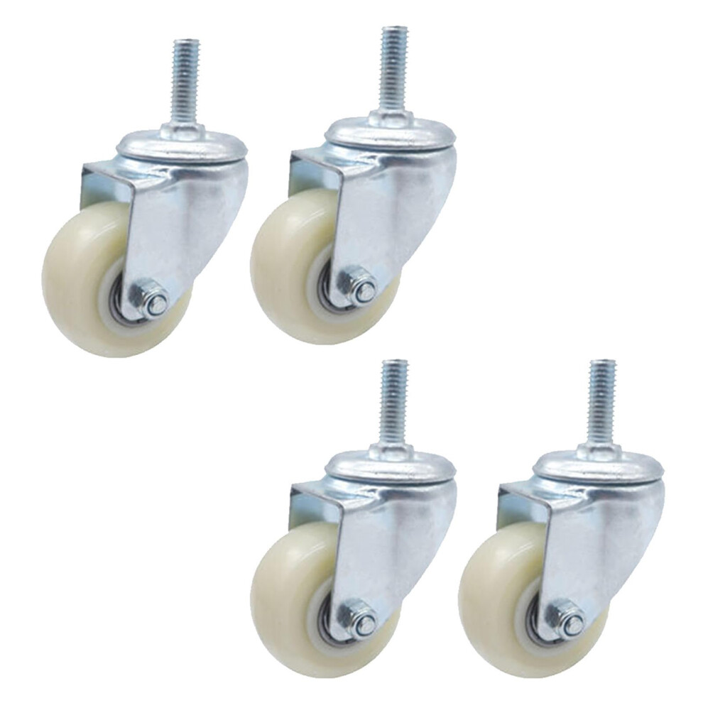 4 Pcs Furniture Castor Wheels, Silent Nylon Swivel Casters With Lockable Brake, Heavy Duty 360 Rotation For Trolley And Cabinet 9771547991274