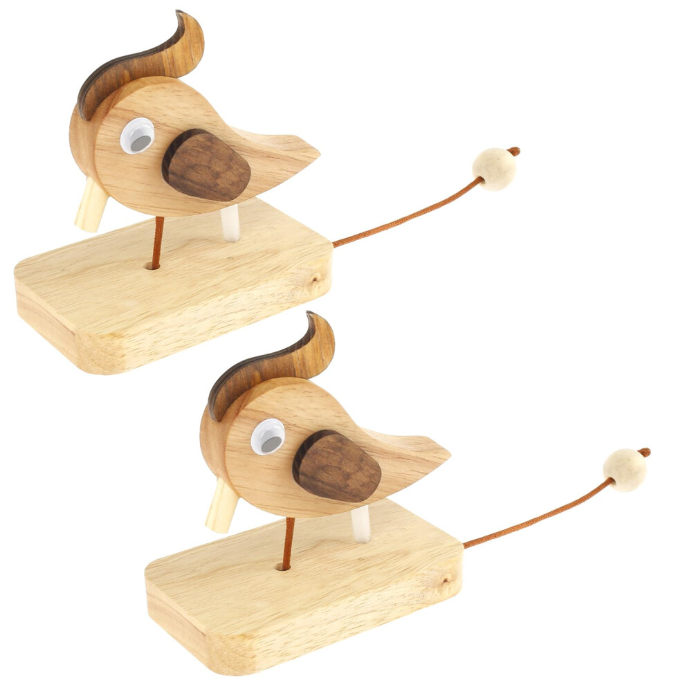 2 Pack Creative Woodpecker Door Knocker Set With Clear Sound, Durable Wooden Design For Front Door Entrance 9351714619028