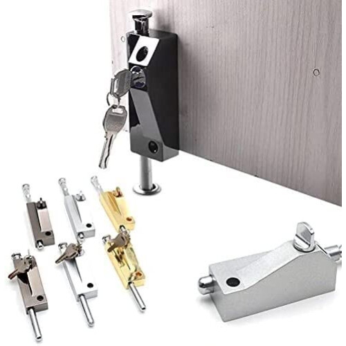 Stainless Steel Sliding Door Security Lock Bolt Silver AntiTheft Latch with Screws for Home Use 2