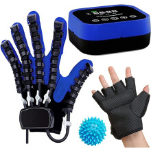Rehabilitation Robot Glove for Stroke Recovery with Adjustable Intensity and Mirror Training (Blue Left M)