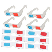 10 Pcs Red Blue Anaglyph 3D Glasses for Movies and Games Lightweight Paper Frames Party Prop