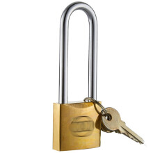 Heavy Duty U Lock and Long Shackle Brass Padlock with Keys for Bike Storage Shed Fence Security