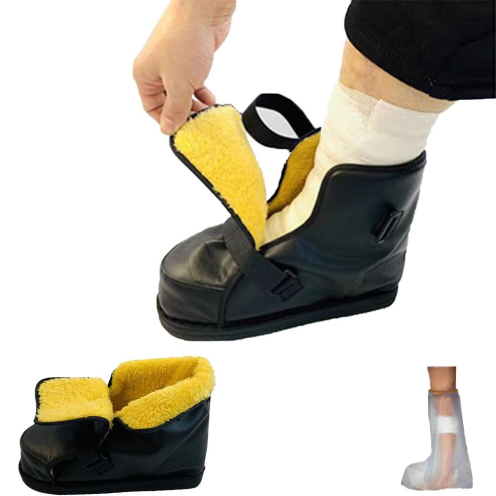 Black Adjustable Waterproof Walking Boot Cover For Foot Injuries, Reusable Medical Walking Boots