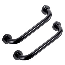 50cm Stainless Steel Bathroom Grab Bar with NonSlip Grip, Black Wall Mounted Shower Handrail for Elderly, 2 Pack