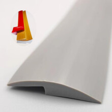 Self Adhesive Floor Transition Strip 1m Grey, Flexible PVC Carpet Threshold Trim for Doorways
