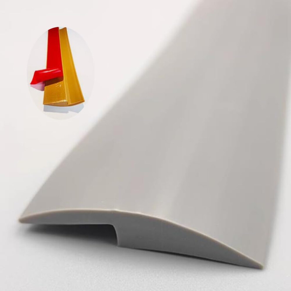 Self Adhesive Floor Transition Strip 1M Grey, Flexible Pvc Carpet Threshold Trim For Doorways 9771547992172