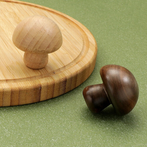 4 Pack Walnut Wood Cabinet Knobs Natural Finish Drawer Pulls for Wardrobe and Kitchen Cabinets 2