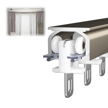 Heavy Duty Aluminium Ceiling Curtain Track Rail 4m Noir, Bendable Silent Glide System for Large Drapes