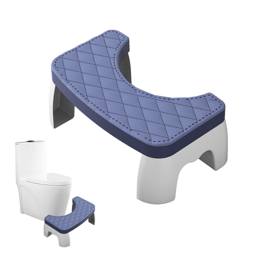 Blue Foldable Toilet Stool For Adults, Ergonomic Squatting Posture, Nonslip Stable Bathroom Footstool
