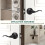 Matte Black Door Handle Lever Set, Keyless Passage Function, Modern Interior Door Hardware 2 Pack 4