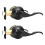 Matte Black Door Handle Lever Set, Keyless Passage Function, Modern Interior Door Hardware 2 Pack 1
